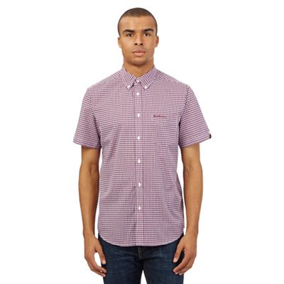Ben Sherman Purple gingham print short sleeved shirt